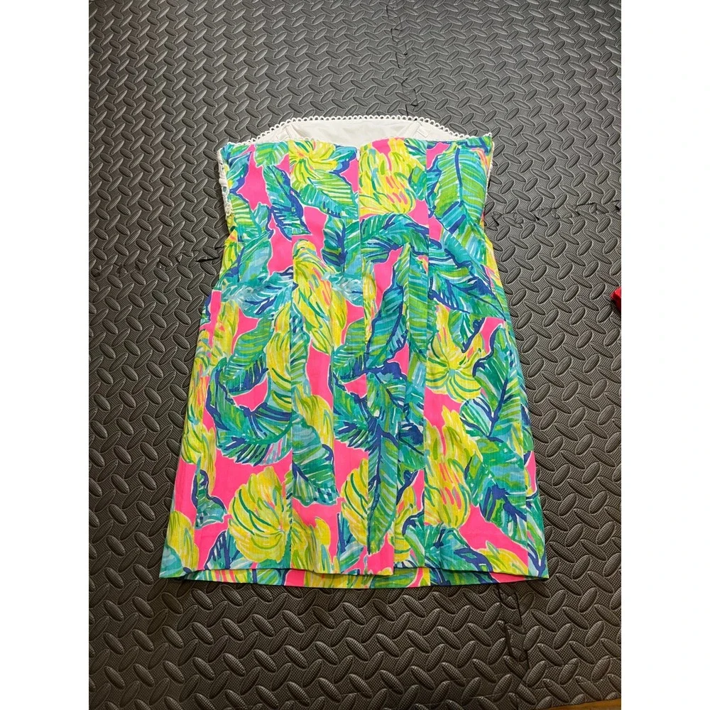 NWT Lilly Pulitzer Brynn Dress Pink Sunset Local Flavor Sz 6 Mini Lace‎ Trim - Picture 5 of 8